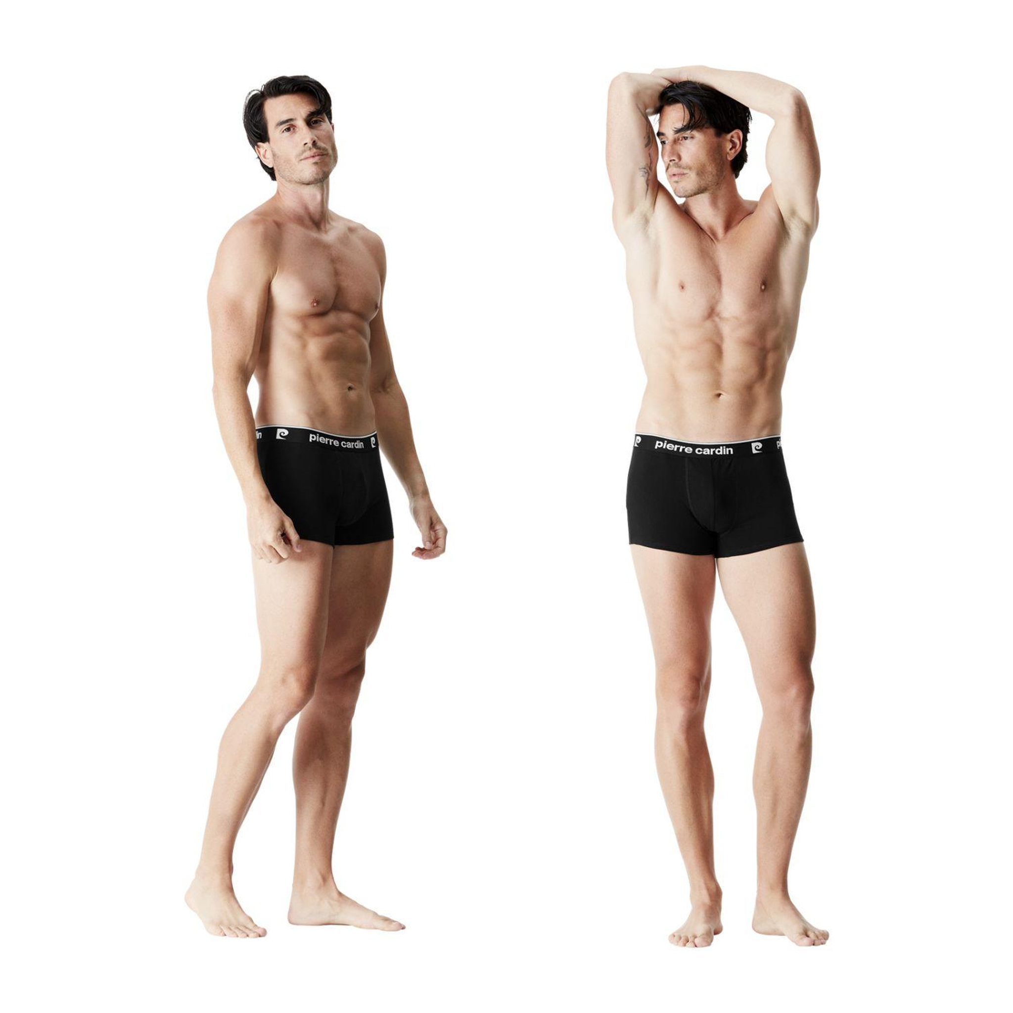 Voir la diapositive 3 : PIERRE CARDIN Lot de 4 boxers homme en coton Basic