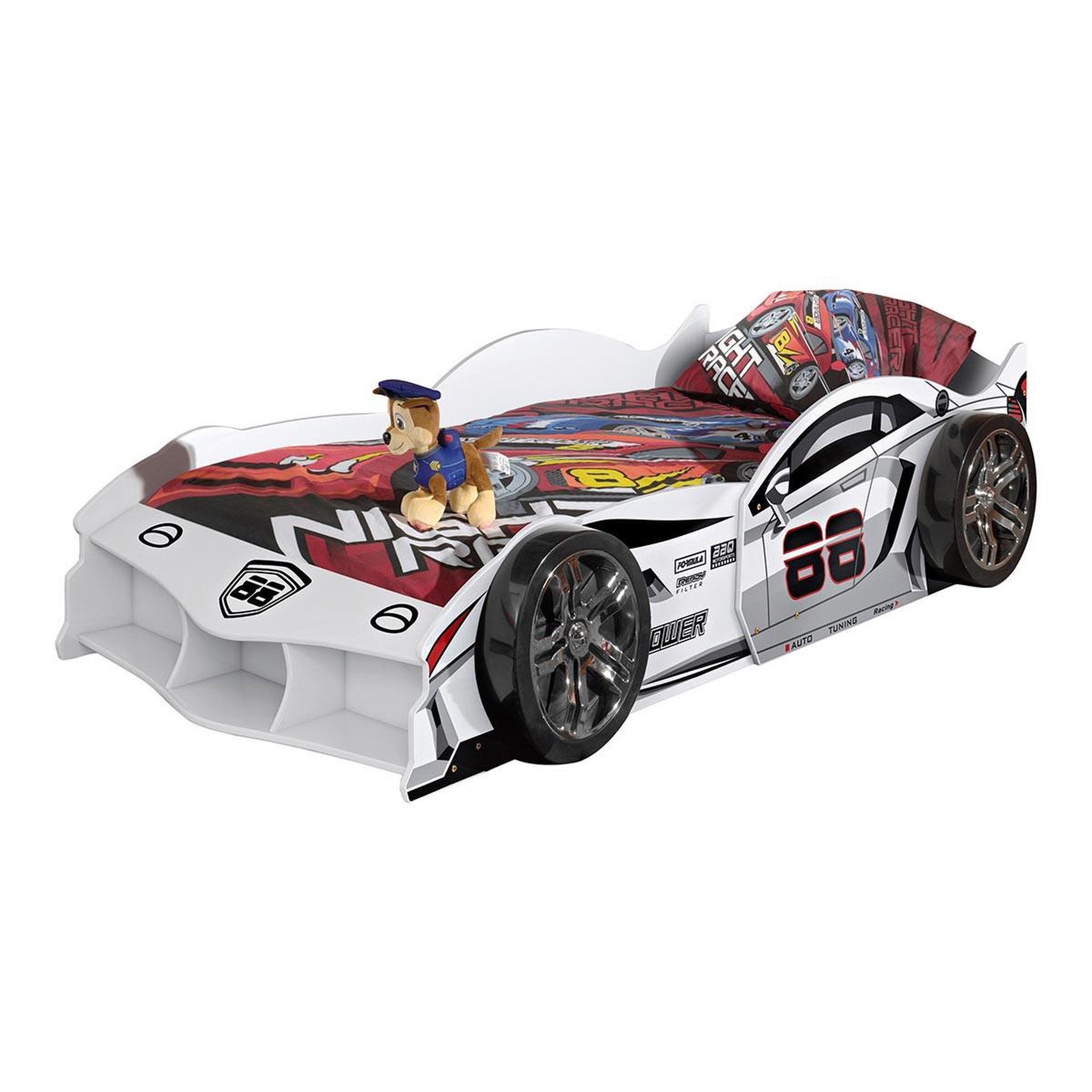 Paris Prix Lit enfant voiture  carbeds  90x200cm blanc