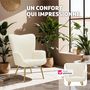 Voir la diapositive 4 : tectake Fauteuil rembourré Bouclé crème/or