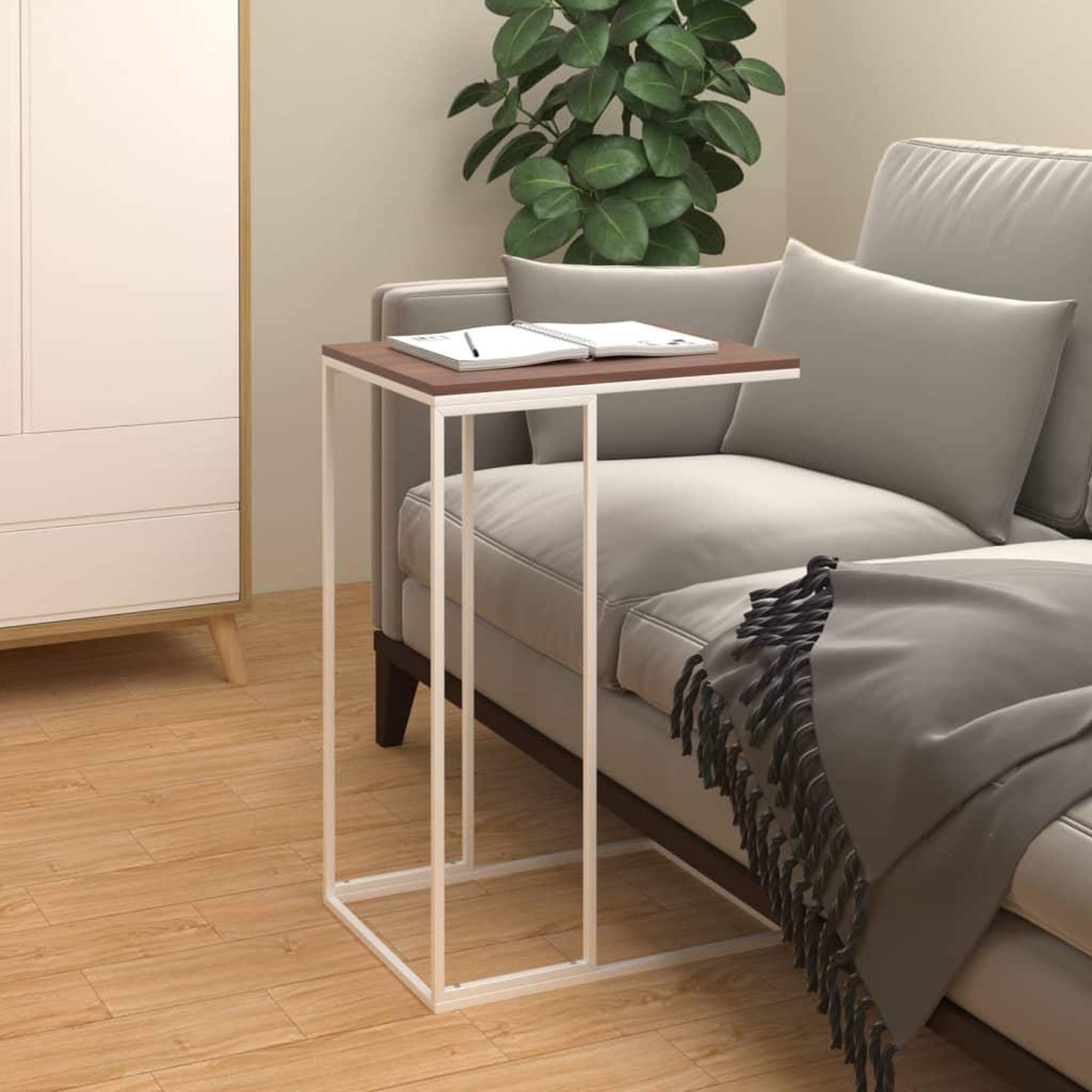 Voir la diapositive 1 : VIDAXL Table d'appoint Blanc 40x30x59 cm Bois d'ingenierie