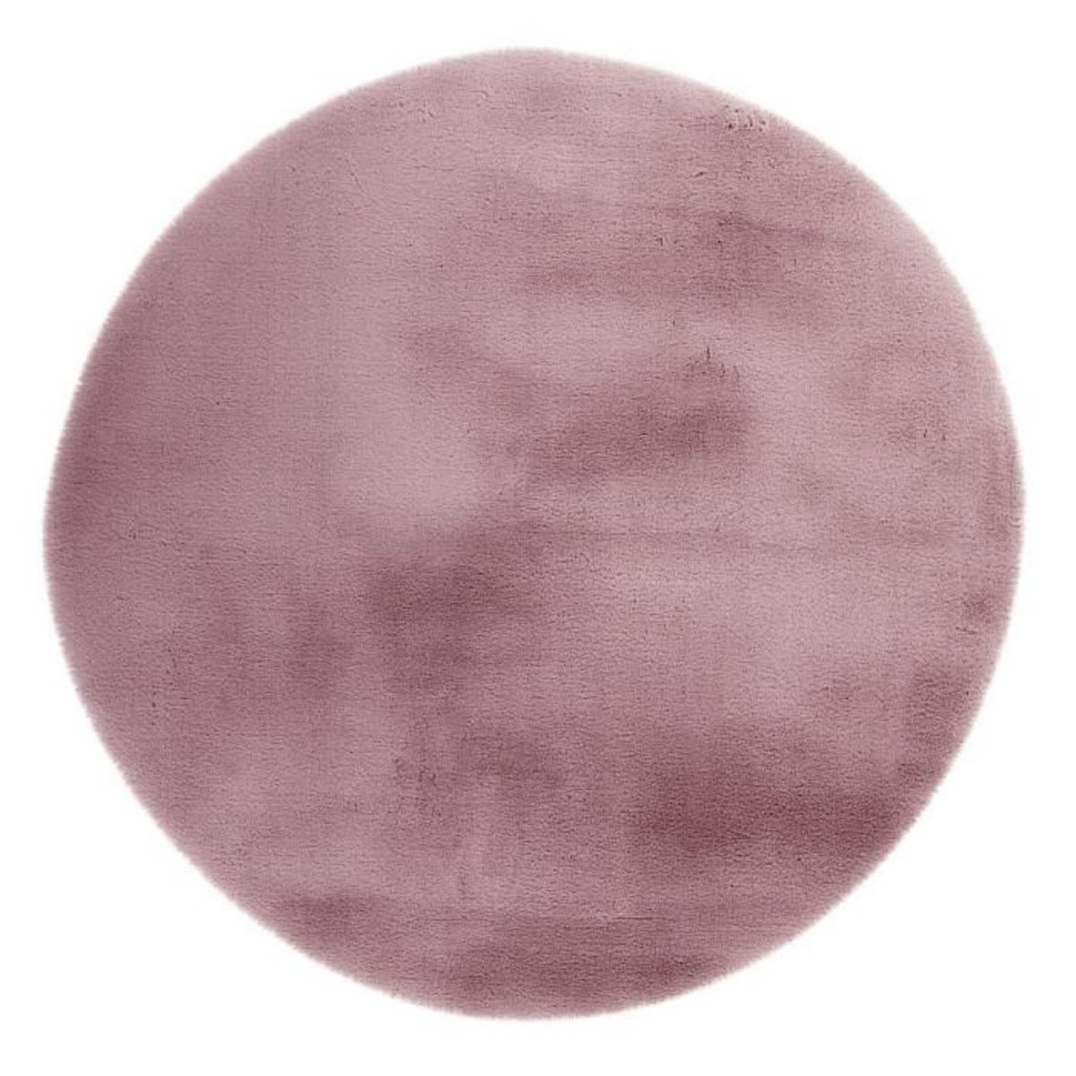 Paris Prix Tapis Uni Rond Doux à Poils Longs  Rabbit  Rose