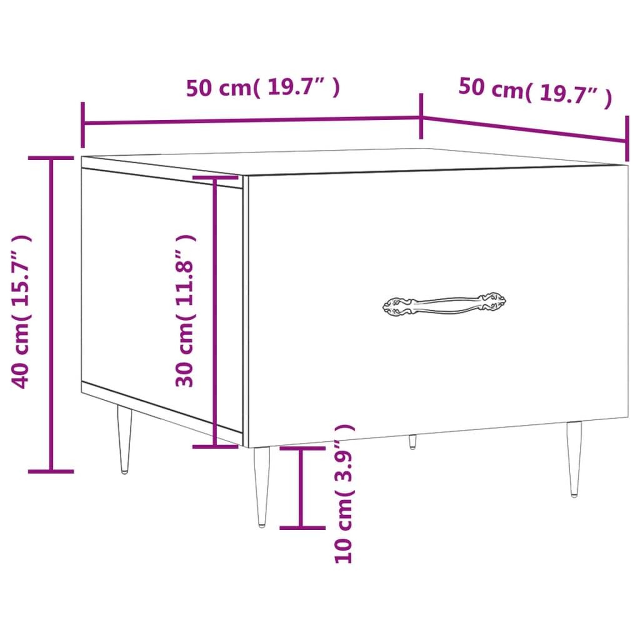 Voir la diapositive 6 : VIDAXL Table basse Chene marron 50x50x40 cm Bois d'ingenierie