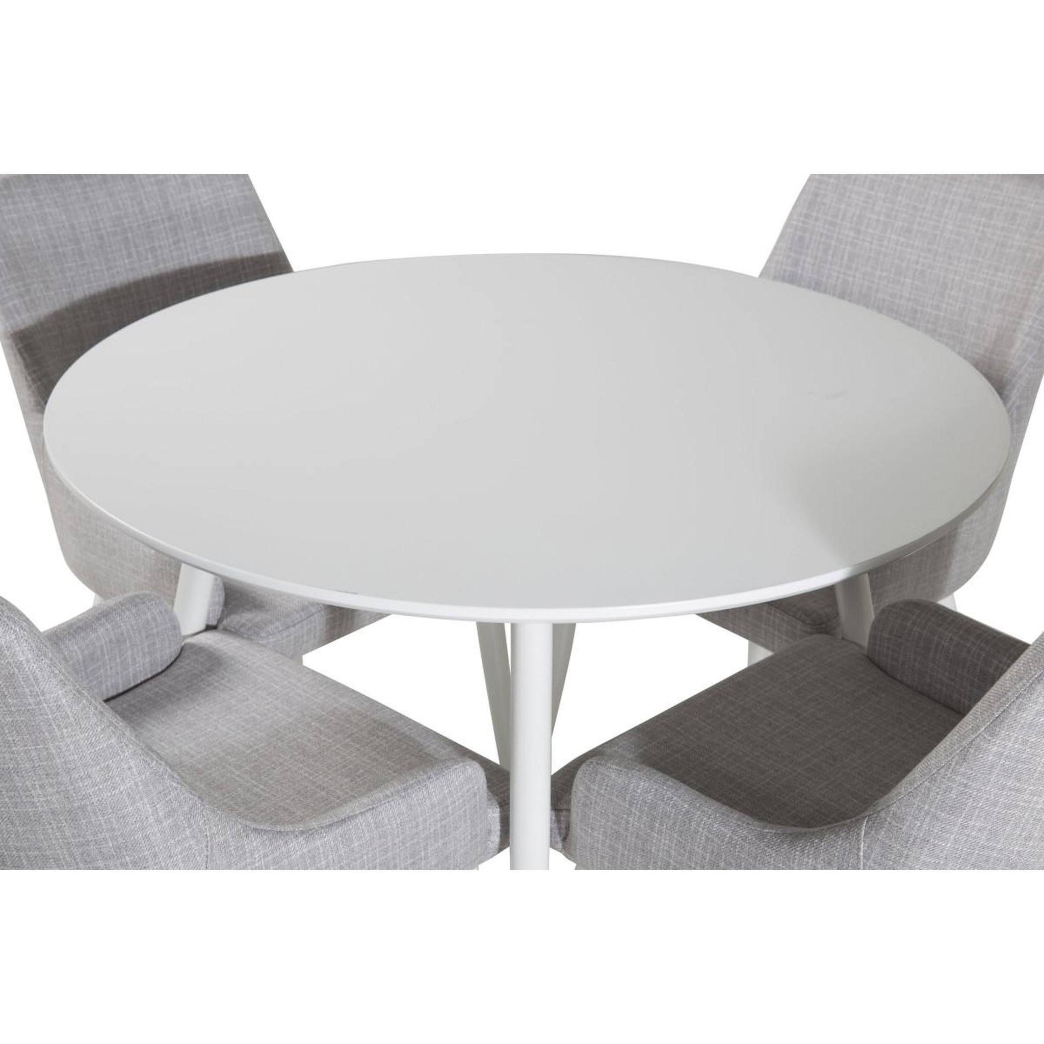 Voir la diapositive 6 : Paris Prix Ensemble table à manger & 4 chaises  plaza  100cm blanc & gris