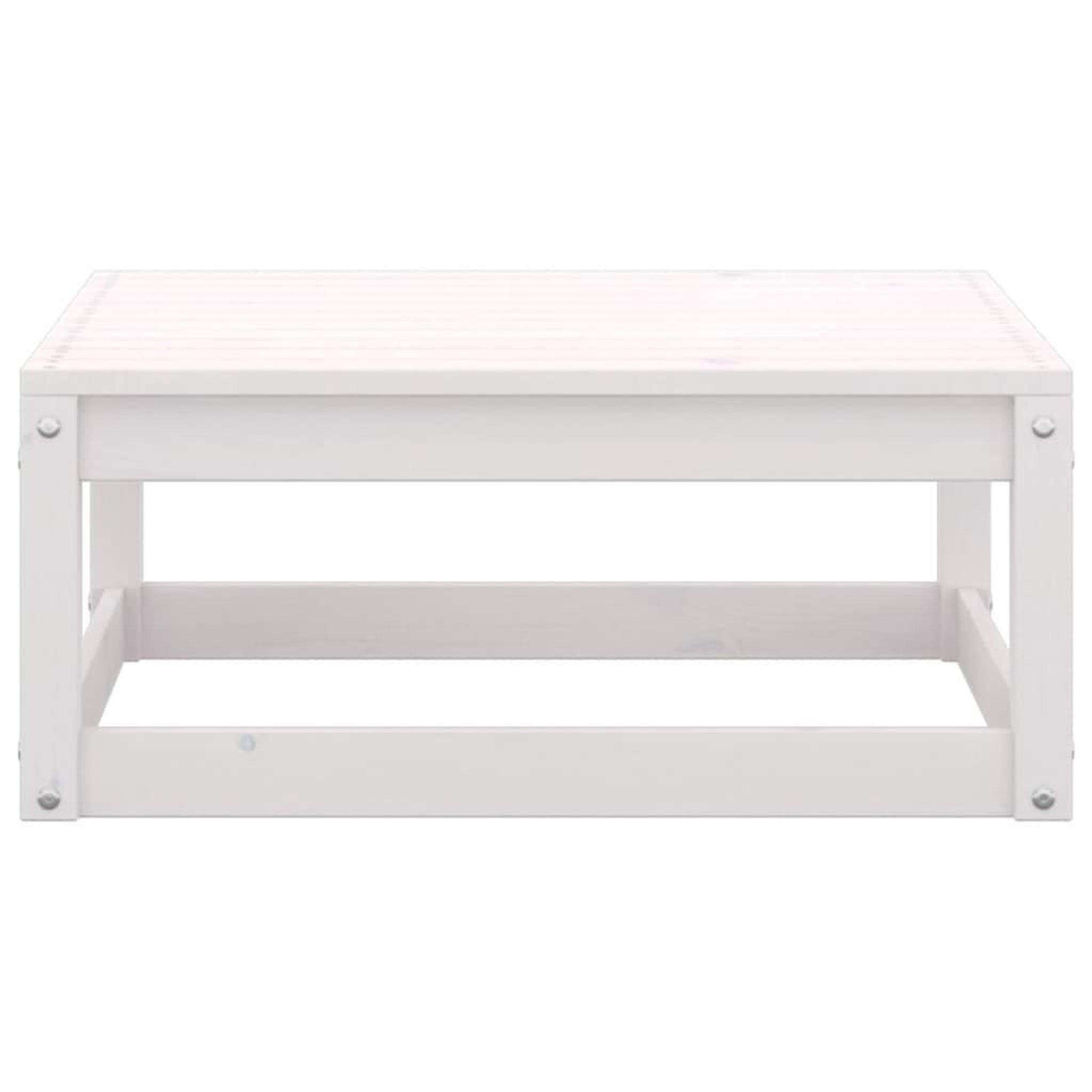Voir la diapositive 4 : VIDAXL Repose-pied de jardin avec coussin Blanc Bois de pin massif