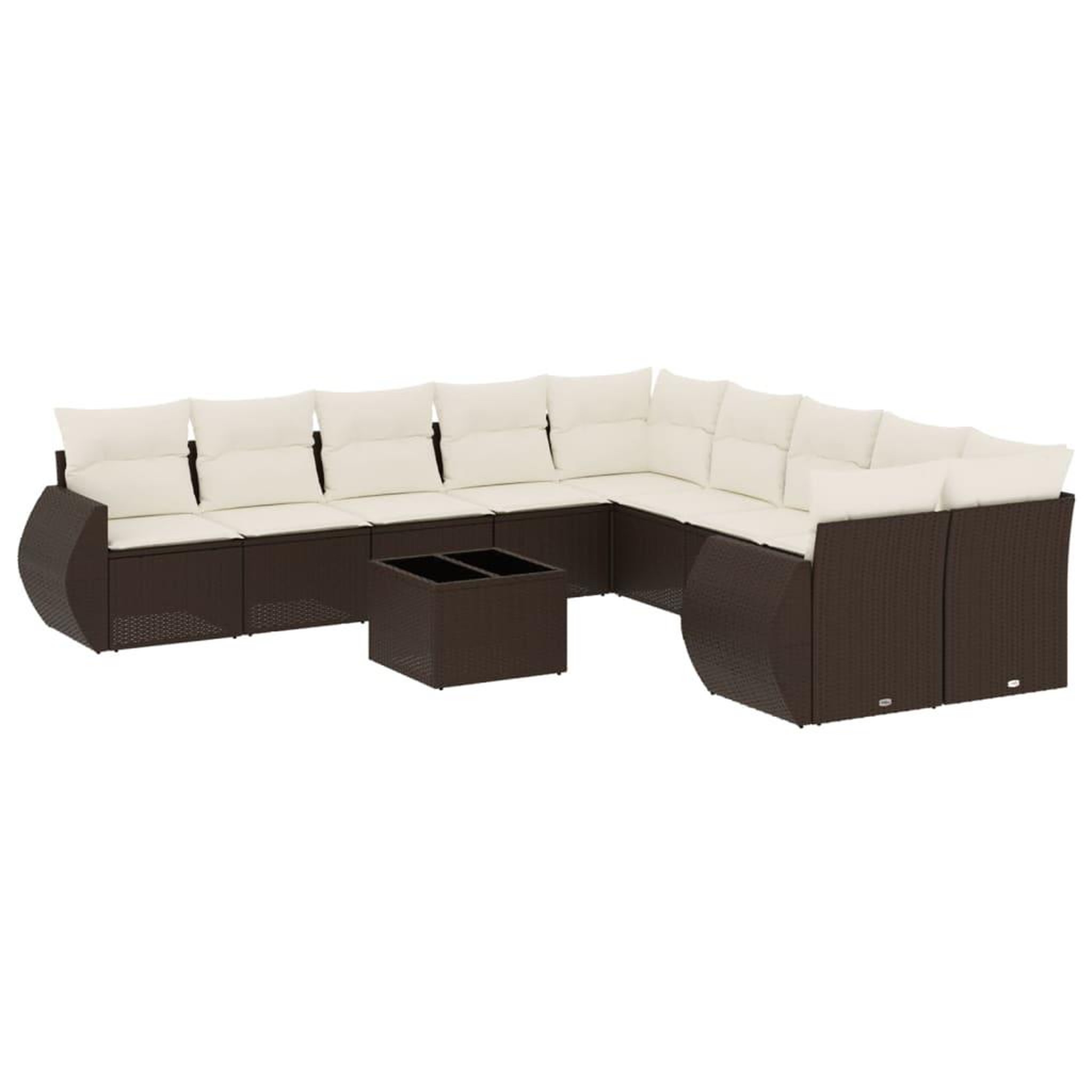 Voir la diapositive 2 : VIDAXL Salon de jardin et coussins 11 pcs marron resine tressee