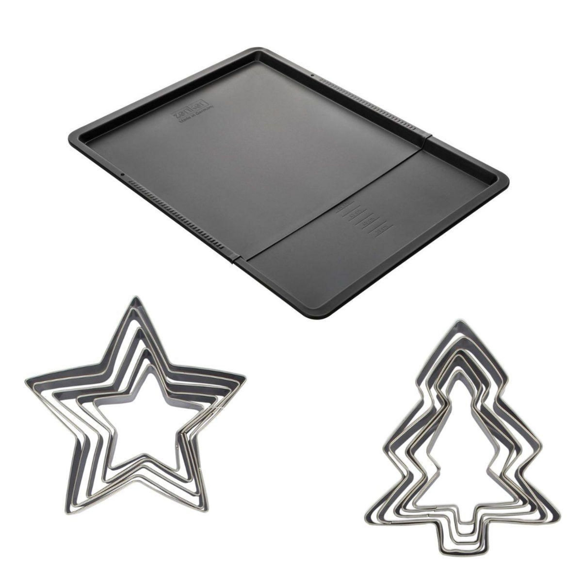ZENKER Ensemble avec plaque à pâtisserie extensible et 10 emporte-pièces Zenker