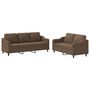 Voir la diapositive 2 : VIDAXL Ensemble de canapes 2 pcs avec coussins Marron Tissu