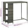 Voir la diapositive 6 : VIDAXL Table de bar avec rangement Gris 120x60x110 cm Resine tressee