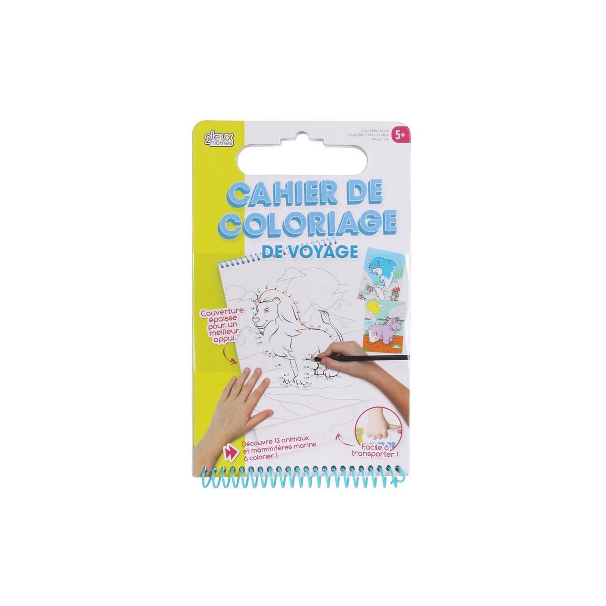Voir la diapositive 6 : Jeux 2 momes Cahier de Coloriage  Poignée  15x25cm Blanc