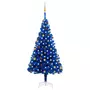 VIDAXL Arbre de Noël artificiel pre-eclaire et boules bleu 180 cm PVC