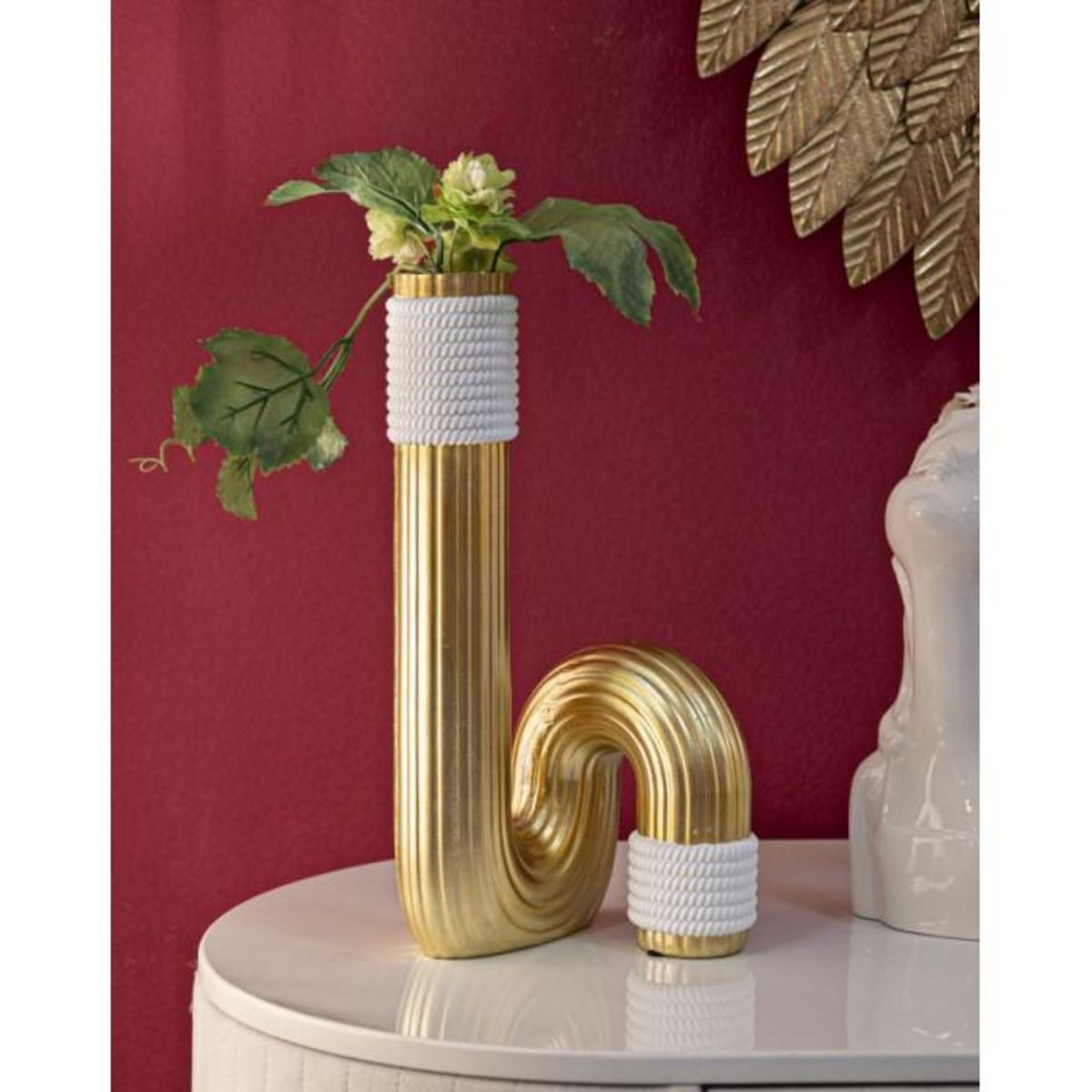 Paris Prix Vase Design en Résine  Bann  30cm Or