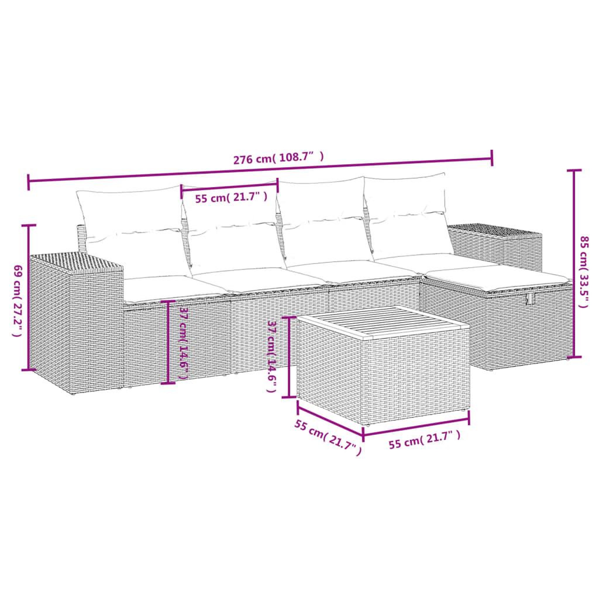 Voir la diapositive 5 : VIDAXL Salon de jardin 6 pcs avec coussins noir resine tressee