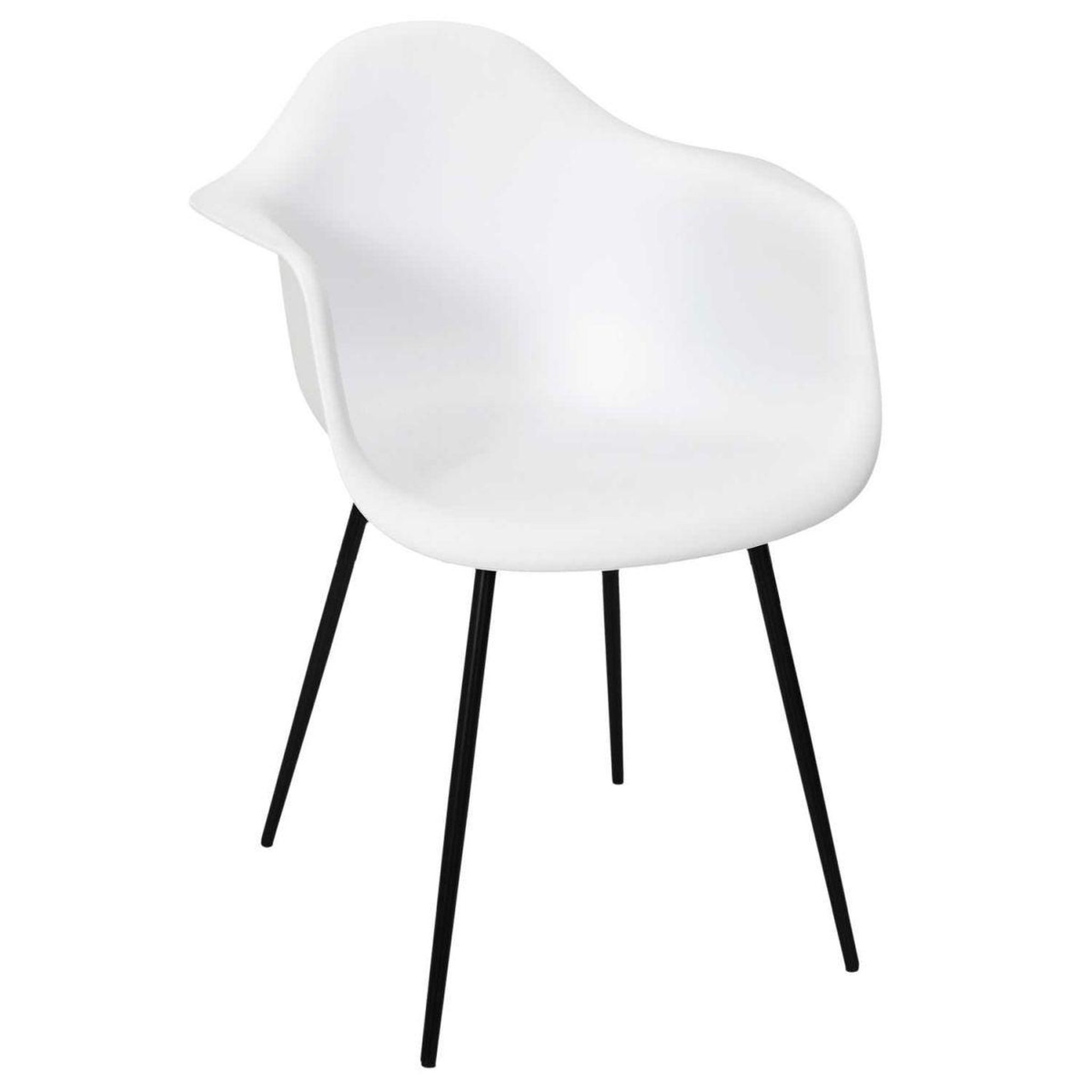 Voir la diapositive 2 : The Home Deco Factory Lot de 4 chaises fauteuil  gustav  85cm blanc