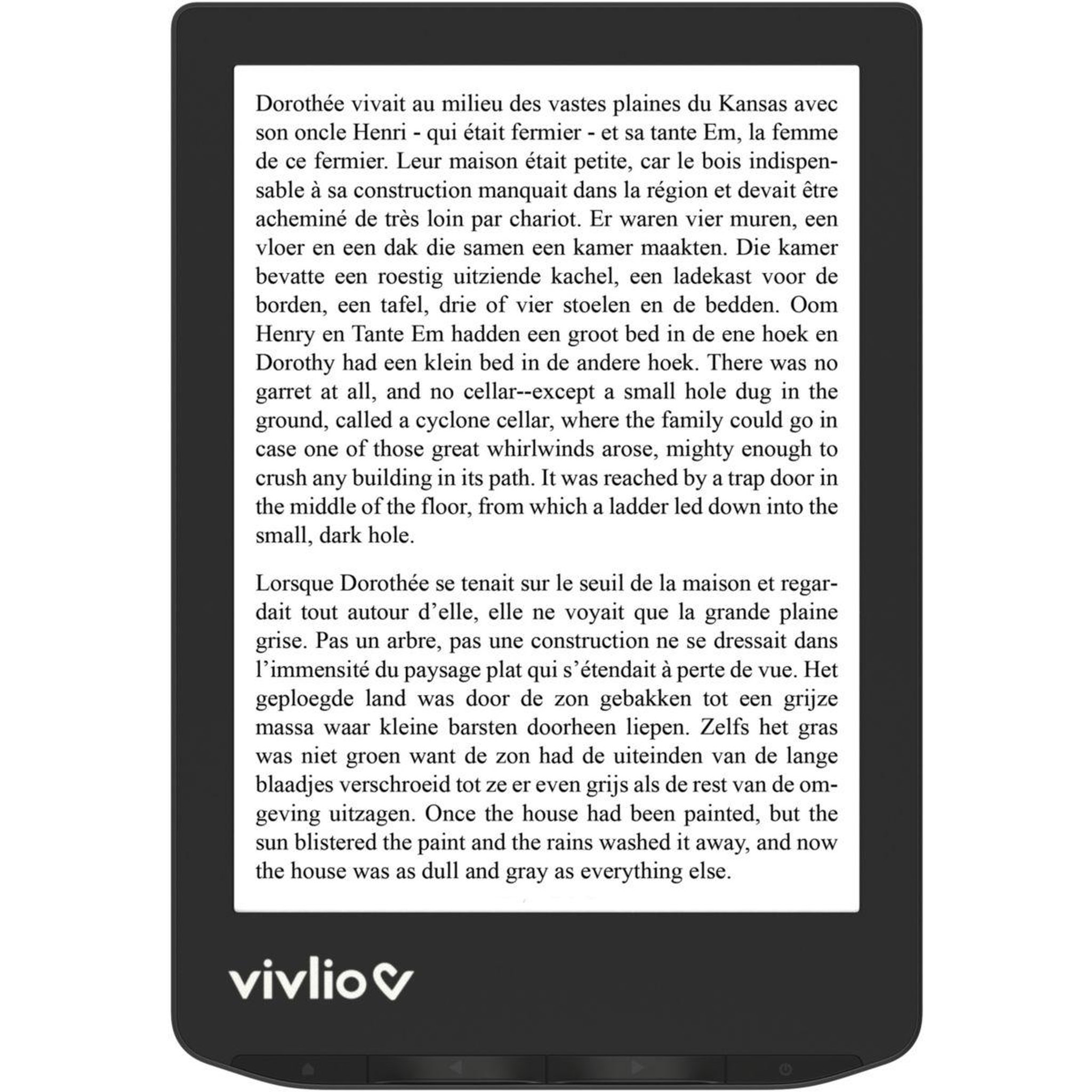 Voir la diapositive 2 : VIVLIO Liseuse ebook light noire