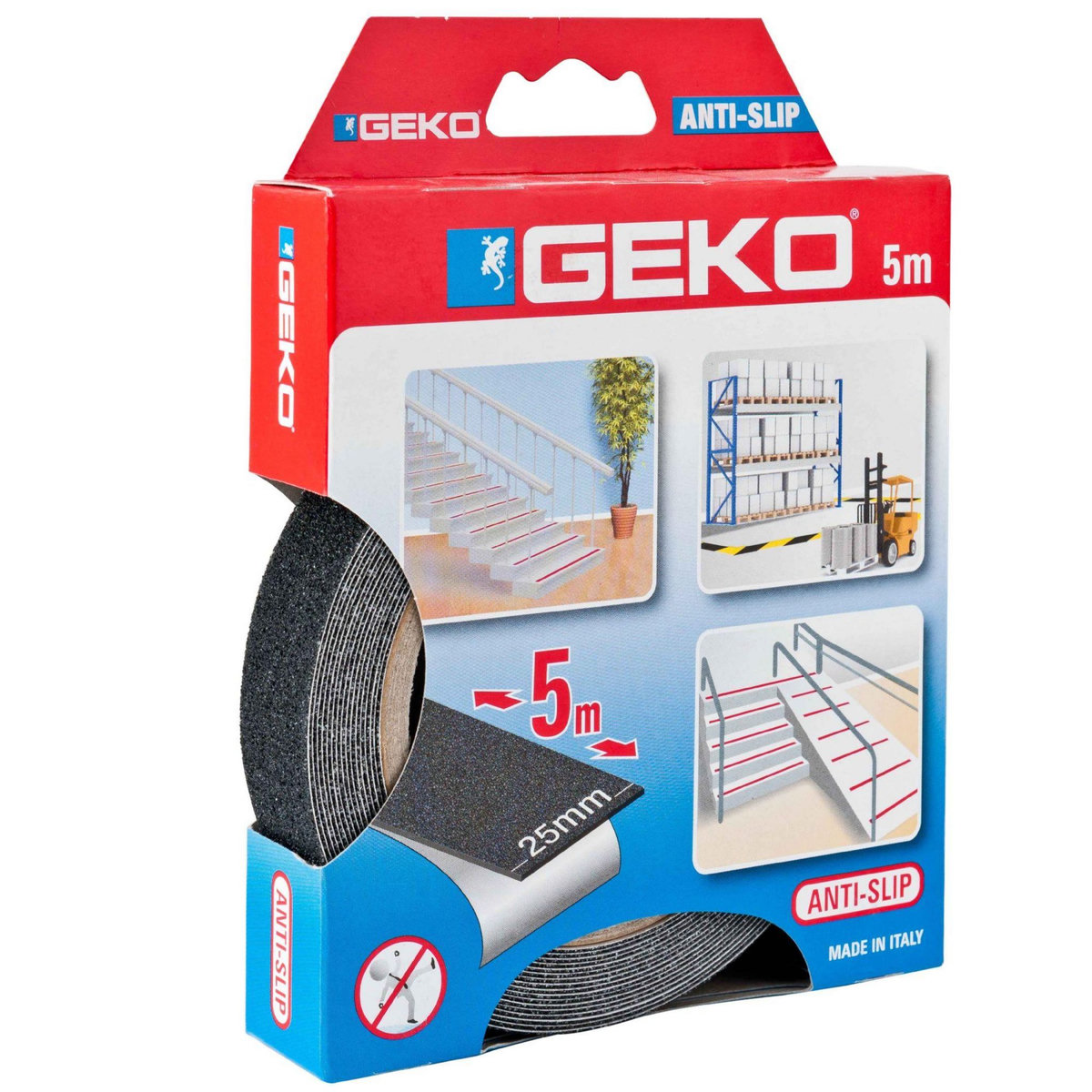 Geko Bande antidérapante noire 5m x2.5cm