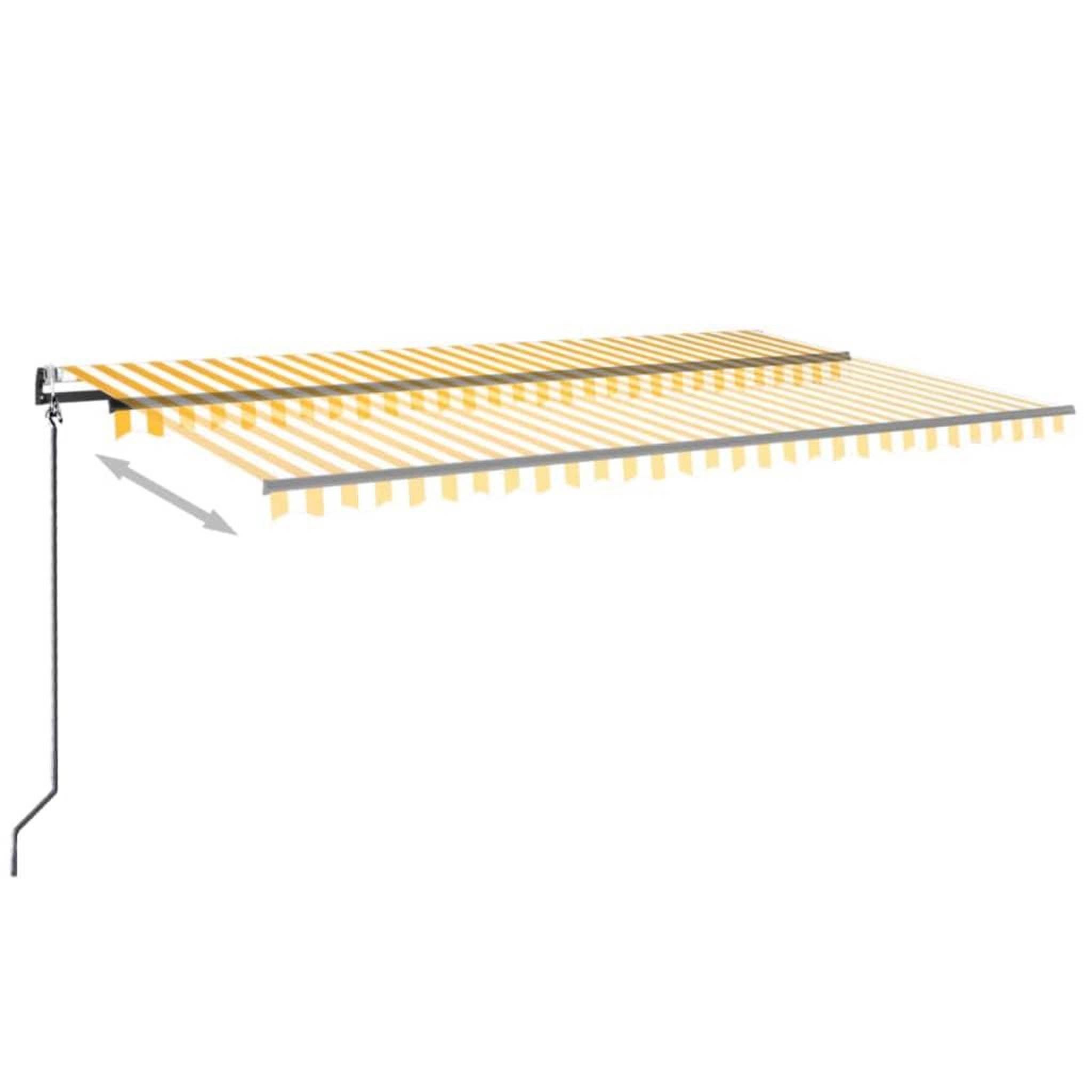 Voir la diapositive 3 : VIDAXL Auvent automatique capteur de vent LED 500x350cm Jaune et blanc
