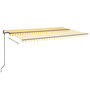 Voir la diapositive 3 : VIDAXL Auvent automatique capteur de vent LED 500x350cm Jaune et blanc