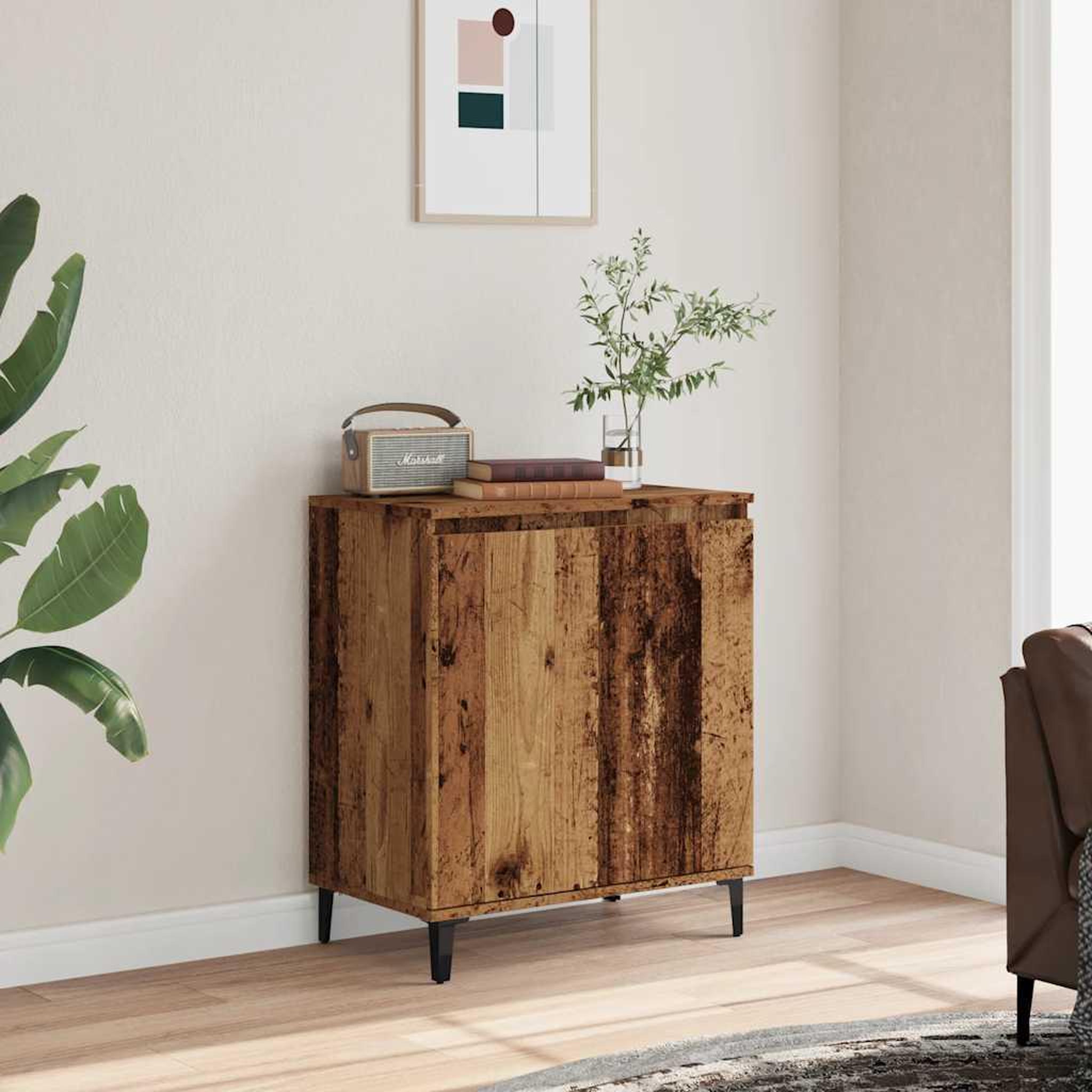 Voir la diapositive 3 : VIDAXL Buffet vieux bois 60x35x70 cm bois d'ingenierie