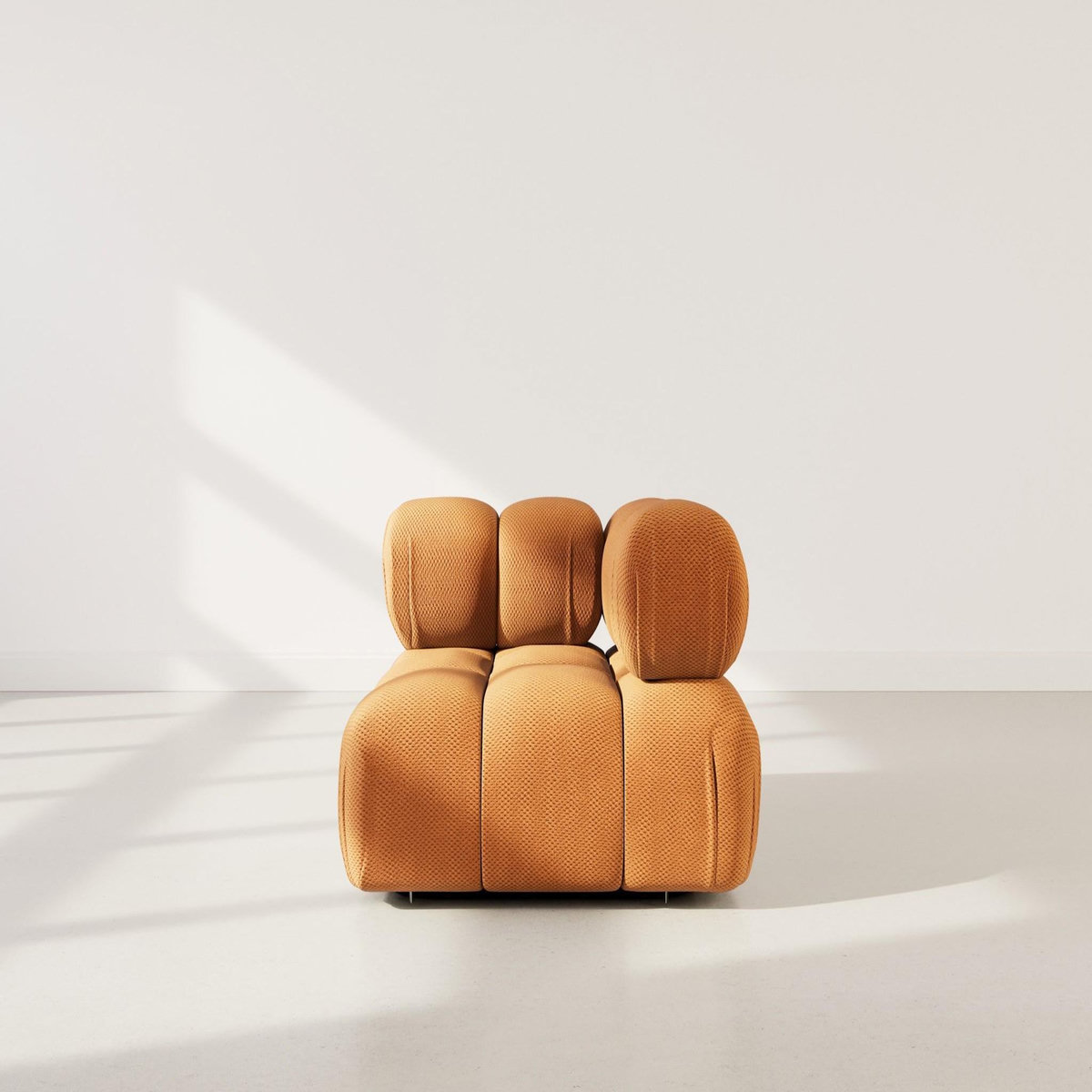 LISA DESIGN Ruby - module d'assise d'angle gauche en velours texturé