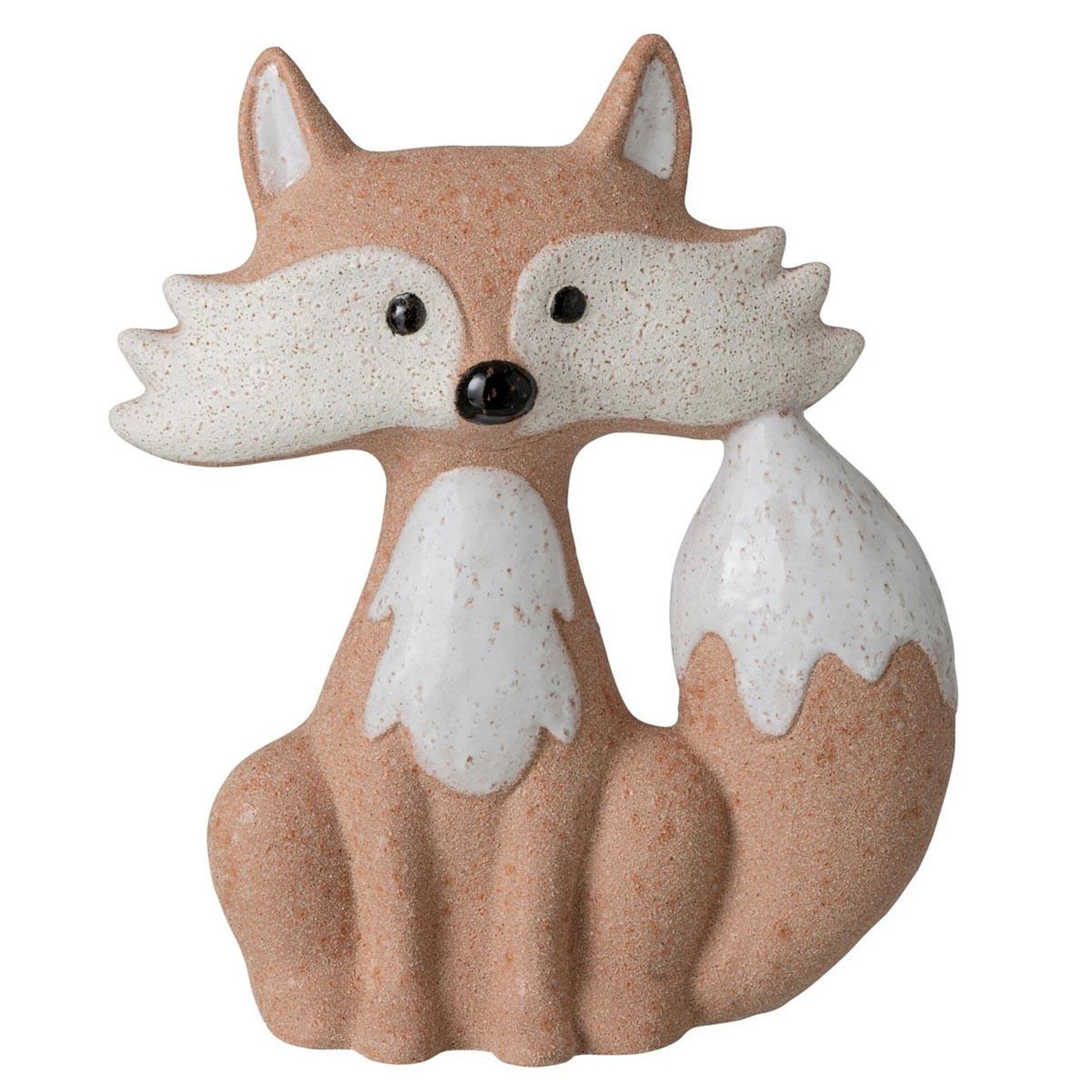 J-LINE Statuette déco renard  maël  34cm abricot