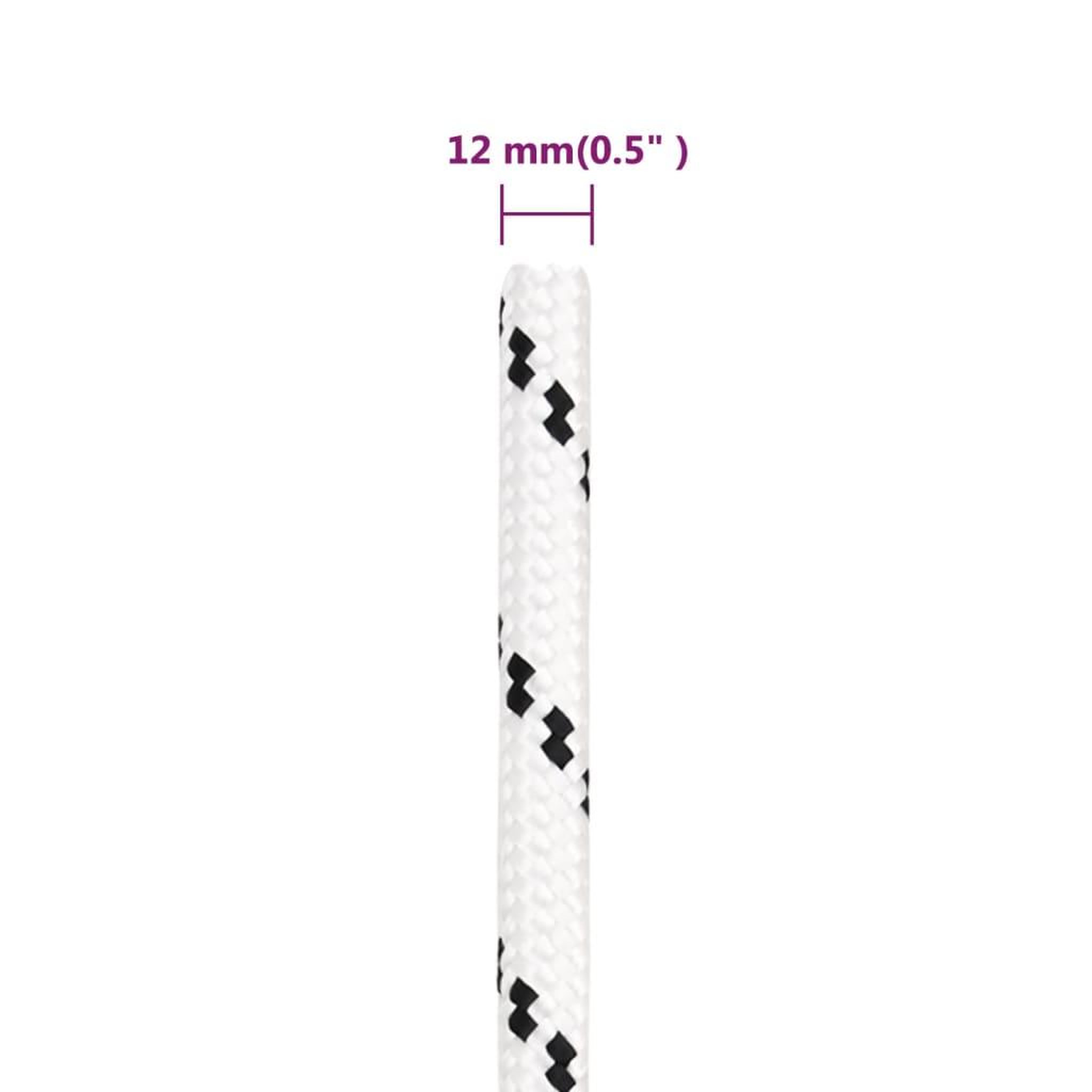 Voir la diapositive 5 : VIDAXL Corde de bateau tresse Blanc 12 mmx100 m Polyester