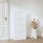Voir la diapositive 3 : VIDAXL Armoire a chaussures Blanc 59x17x150 cm Bois d'ingenierie