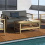 Voir la diapositive 4 : OUTSUNNY Dalles terrasse - caillebotis - lot de 12 pcs, max. 1,08 m²- clipsables, installation très simple - lamelles bois sapin pré-huilé