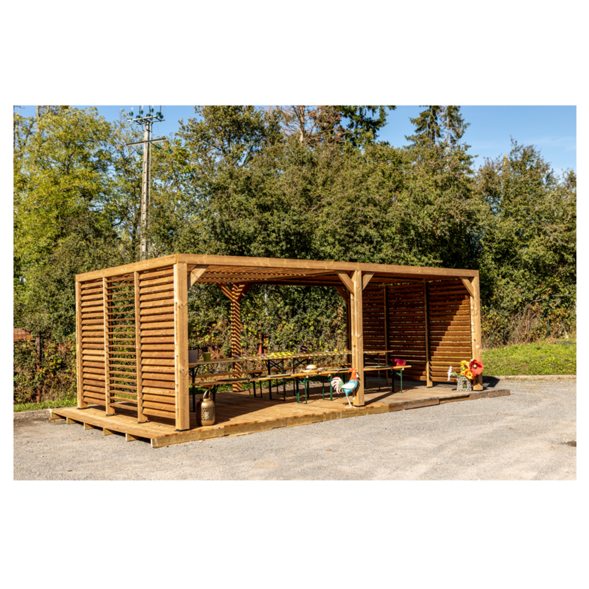 Hisense Pergola thermauvent en bois thermo chauffé avec ventelles mobiles - tho3562vvt