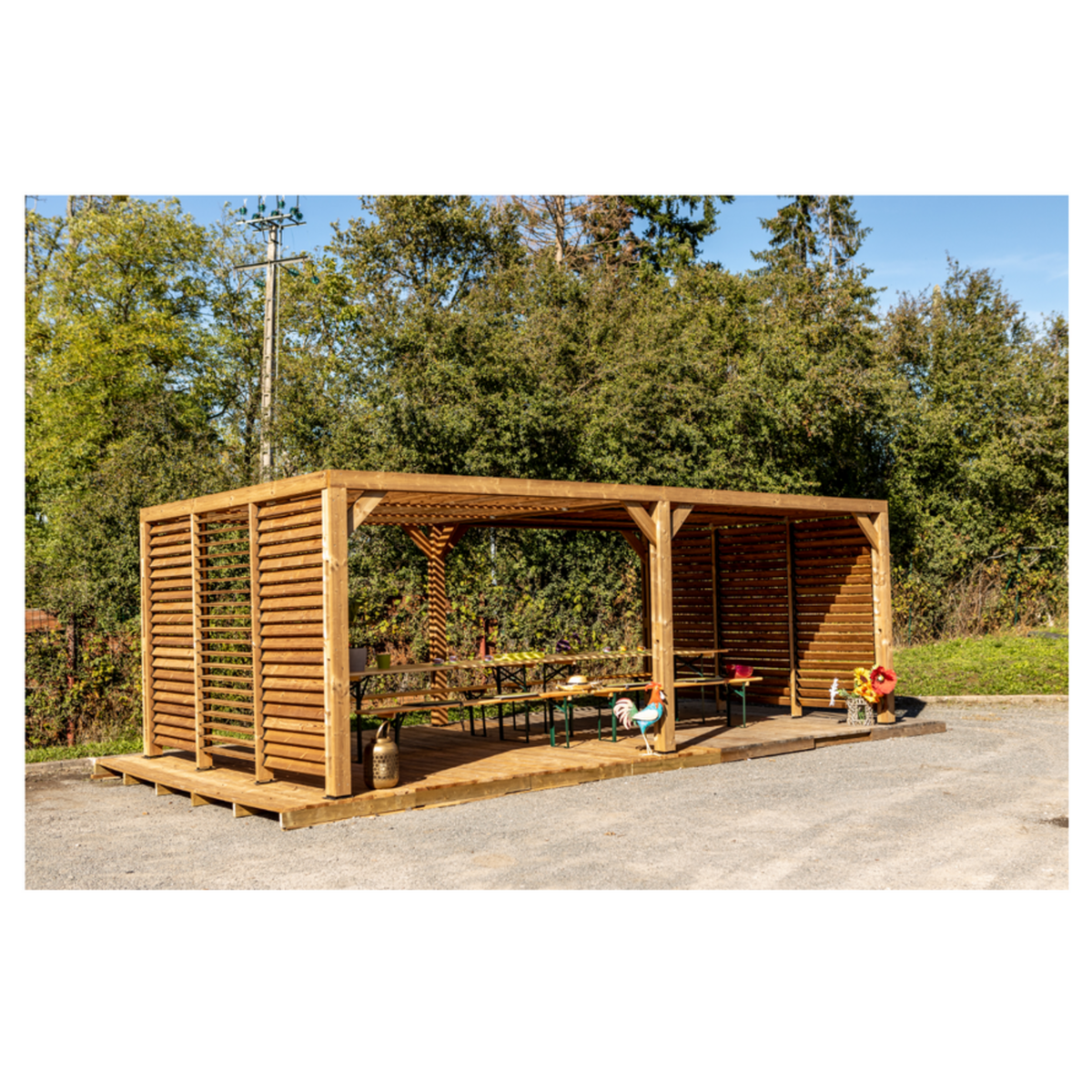 Hisense Pergola thermauvent en bois thermo chauffé avec ventelles mobiles - tho3562vvt