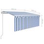 Voir la diapositive 6 : VIDAXL Auvent retractable automatique avec store 3,5x2,5 m Bleu blanc