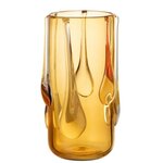 Paris Prix Vase Design en Verre  Drippy  33cm Ambre