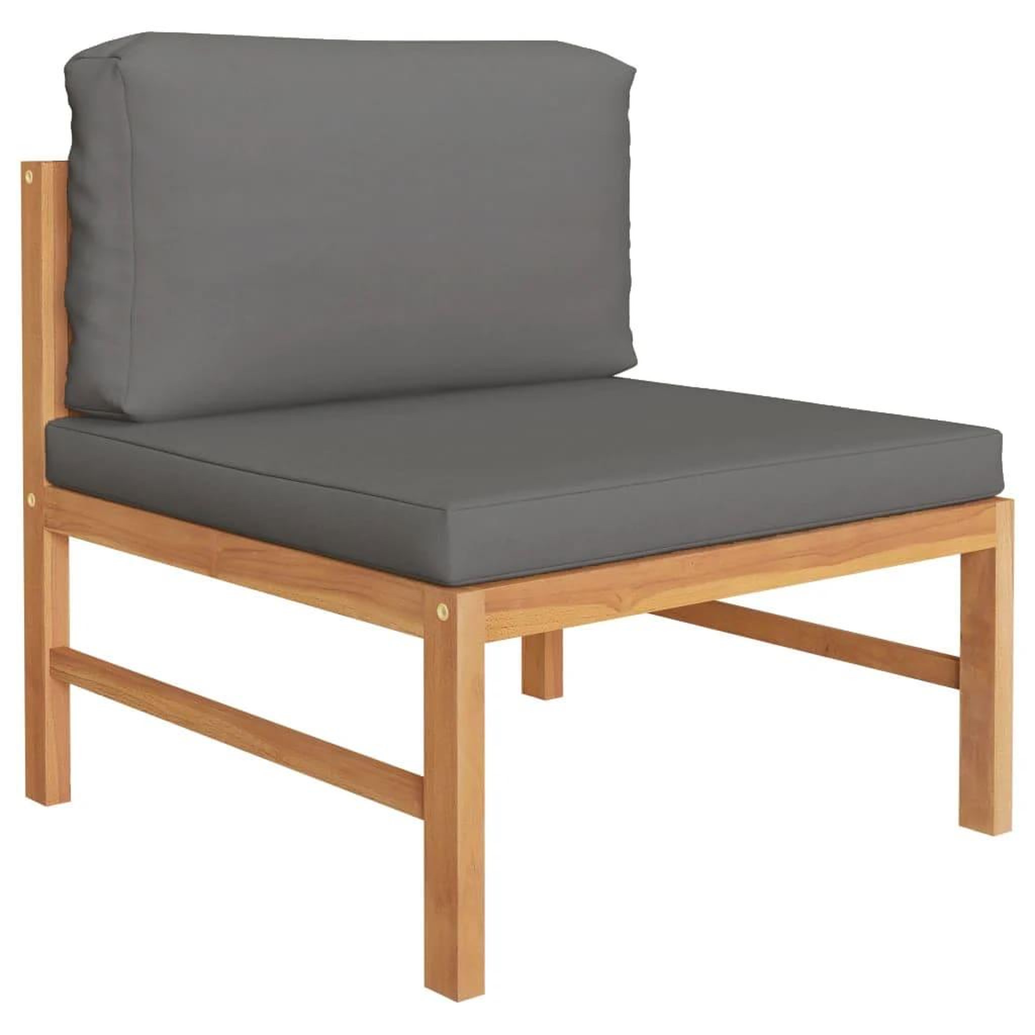 Voir la diapositive 2 : VIDAXL Salon de jardin 2 pcs avec coussins gris fonce Bois de teck