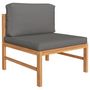 Voir la diapositive 2 : VIDAXL Salon de jardin 2 pcs avec coussins gris fonce Bois de teck