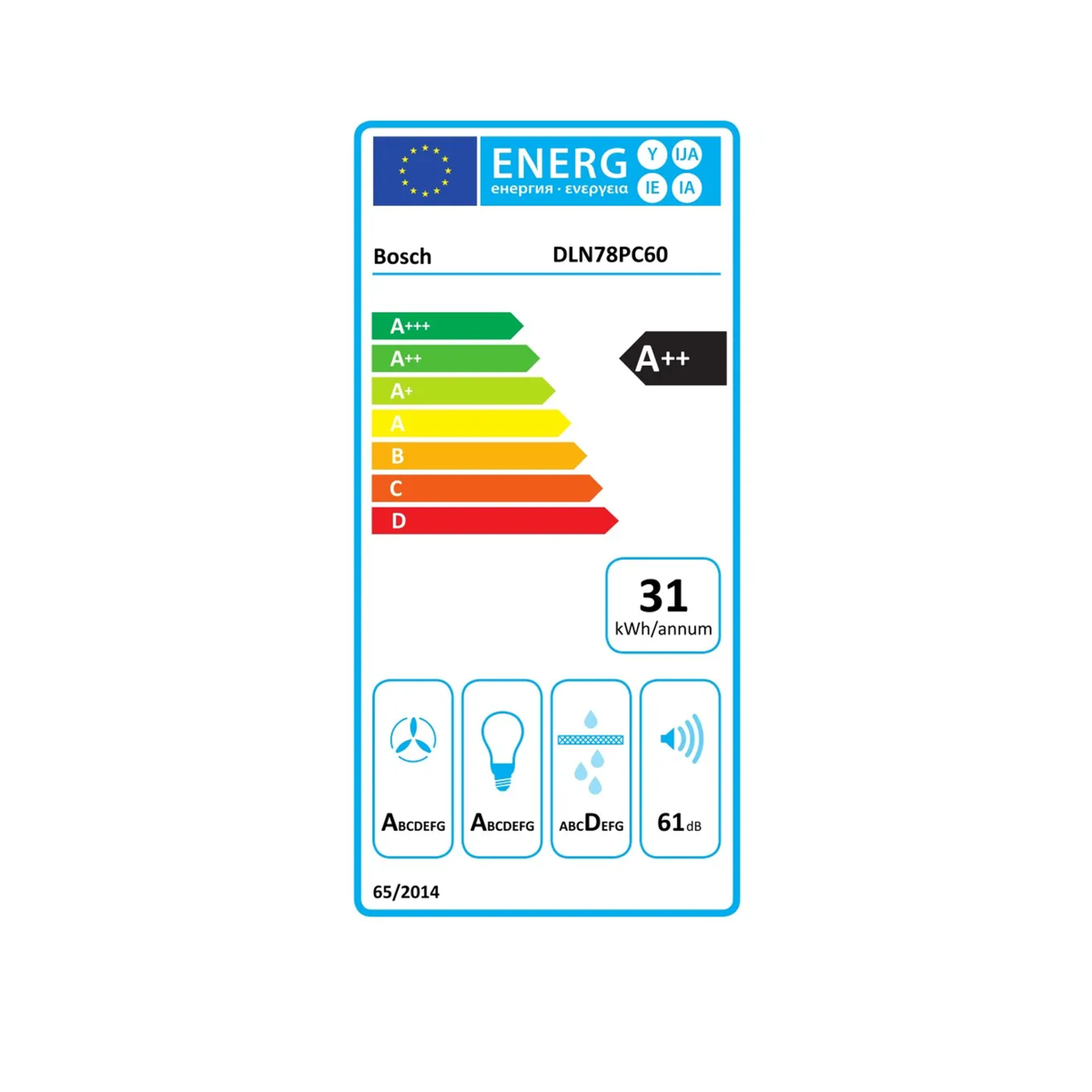 Voir la diapositive 2 : BOSCH Hotte aspirante DLN78PC60 noire 70 cm