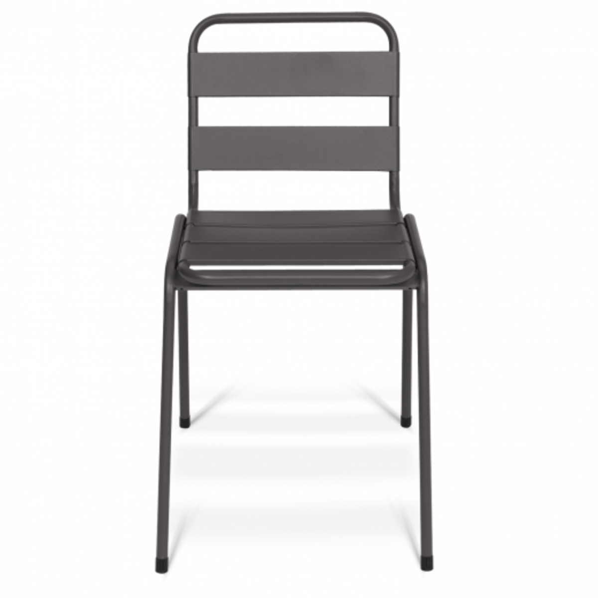 ID MARKET Lot de 6 chaises de jardin VALENCIA en acier mix color gris anthracite, noir et bleu