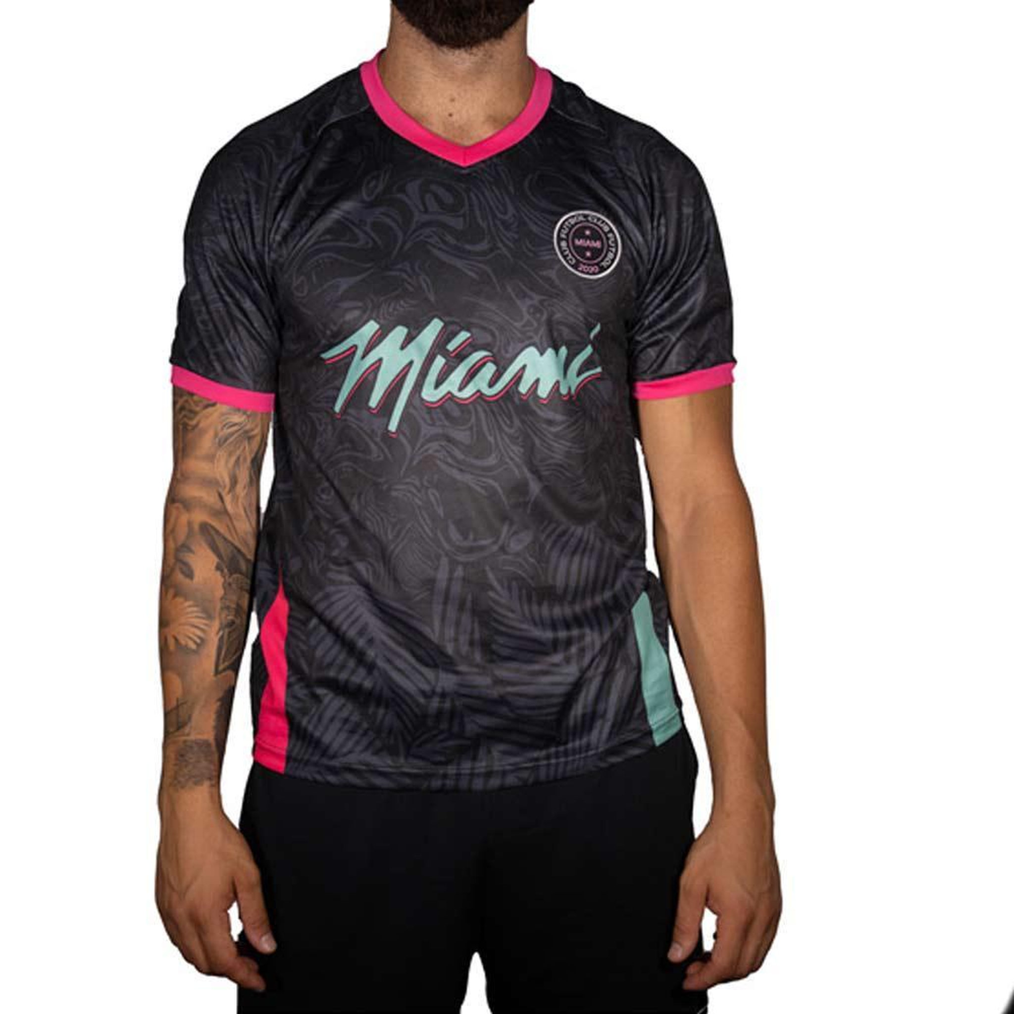 SPORTZONE Maillot de Football Noir/Rose Sport Zone Miami. Coloris disponibles : Noir