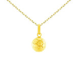 L'ATELIER D'AZUR Collier - Pendentif Ballon de Foot Or Jaune - Chaine Dorée Offerte - Enfant