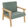 Voir la diapositive 1 : ATMOSPHERA Fauteuil enfant en bois et bouclette TEDDY - Vert céladon