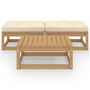 Voir la diapositive 2 : VIDAXL Salon de jardin 3 pcs avec coussins Bois de pin massif