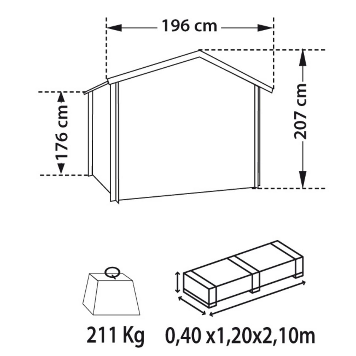 Abri de jardin bois Taharoa / 2.43m²