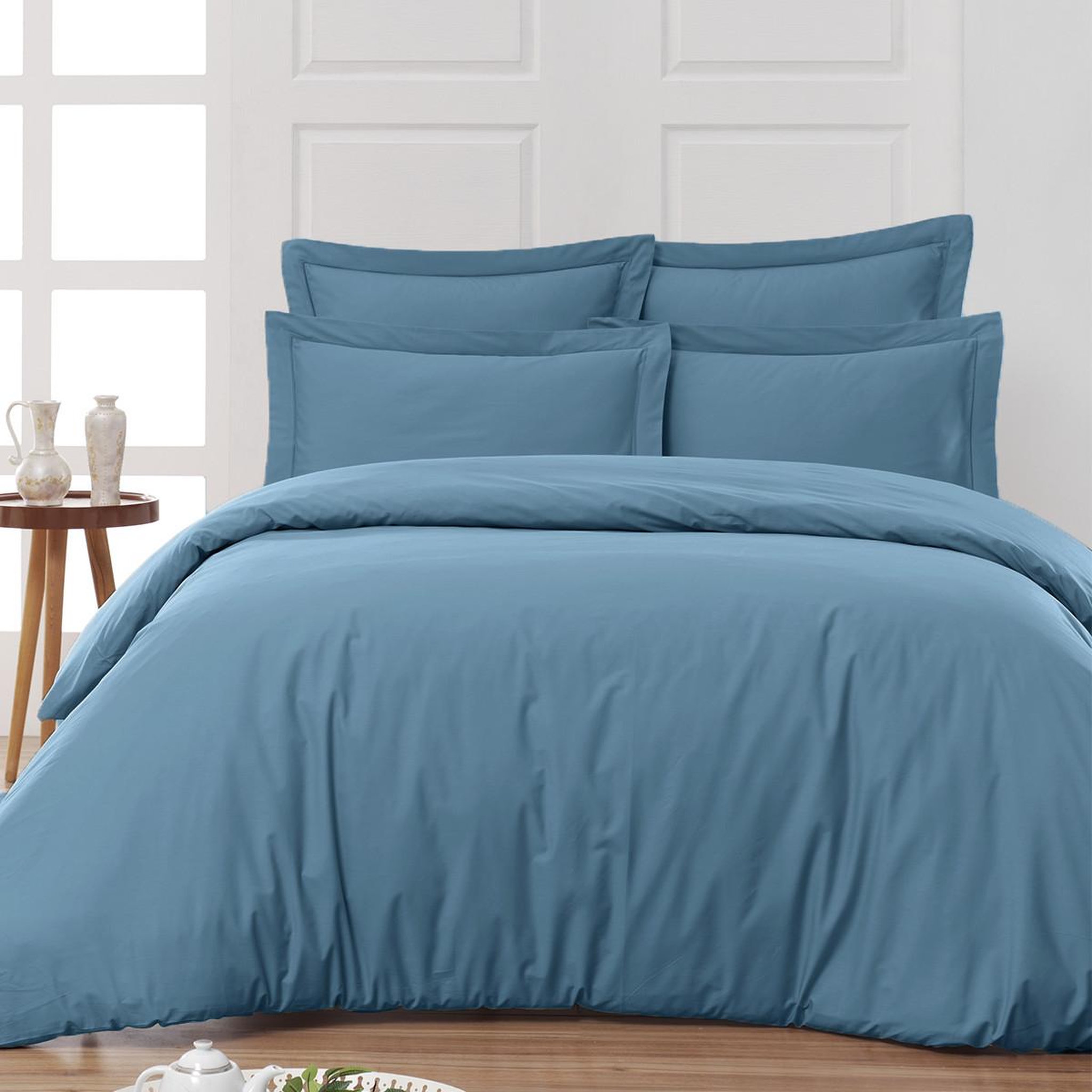 Voir la diapositive 2 : Sensei Maison Taie de traversin en percale de coton SOFT PERCALE - 45x185 cm