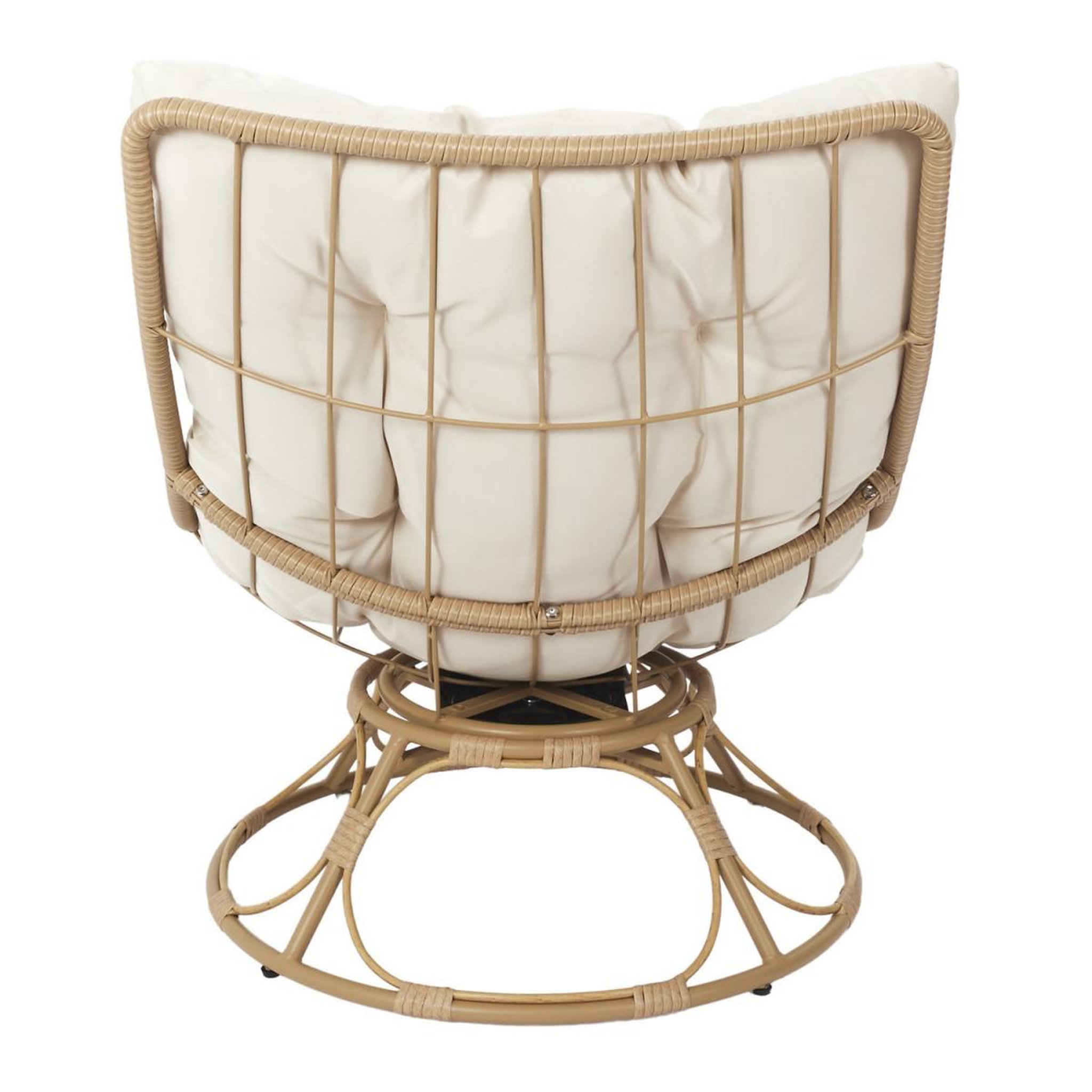 Voir la diapositive 4 : The Home Deco Factory Fauteuil tournant design  petra  96cm beige