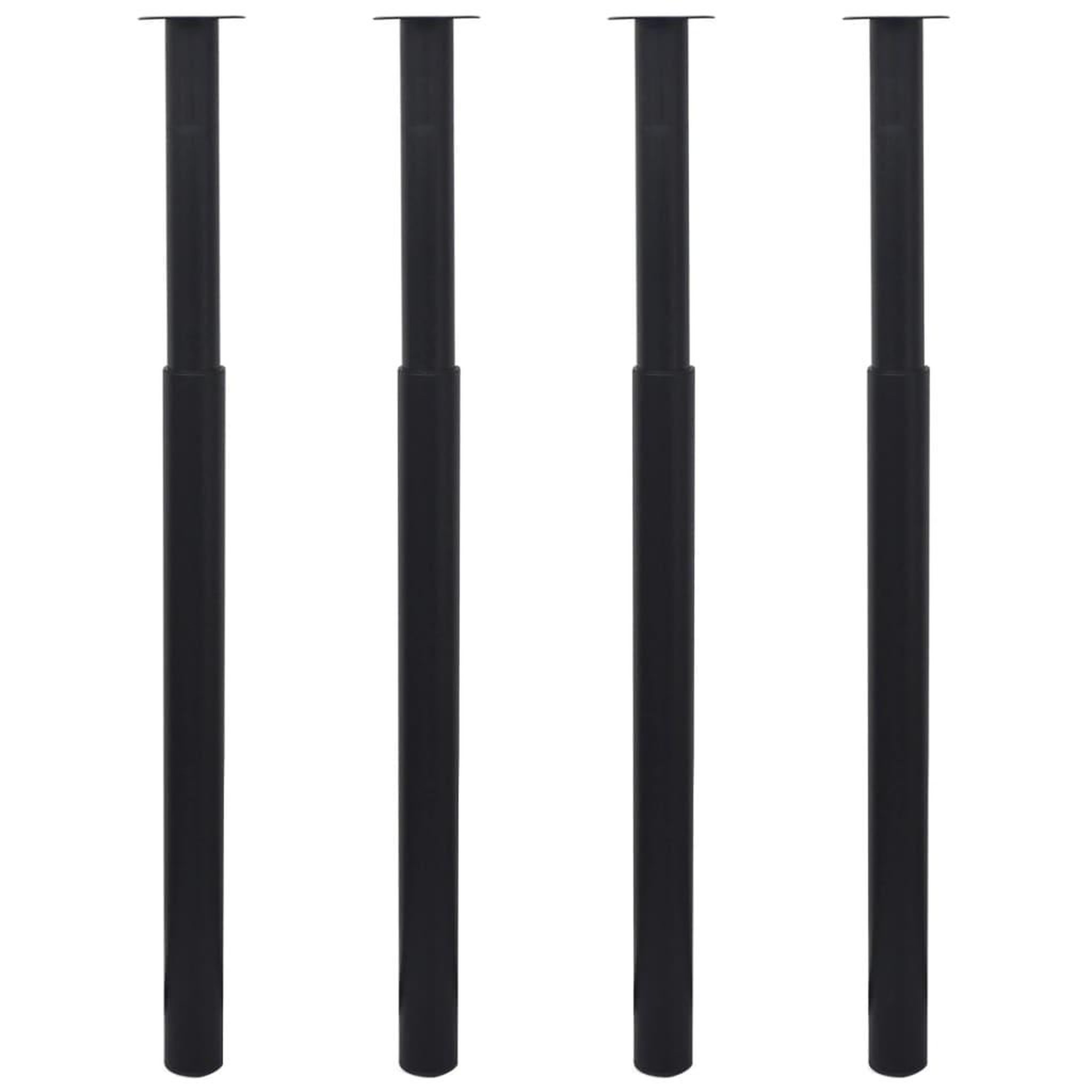 Voir la diapositive 1 : VIDAXL Pieds de table telescopiques 4 pcs Noir 710 mm - 1100 mm