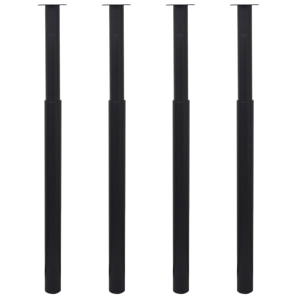 VIDAXL Pieds de table telescopiques 4 pcs Noir 710 mm - 1100 mm