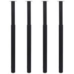 VIDAXL Pieds de table telescopiques 4 pcs Noir 710 mm - 1100 mm