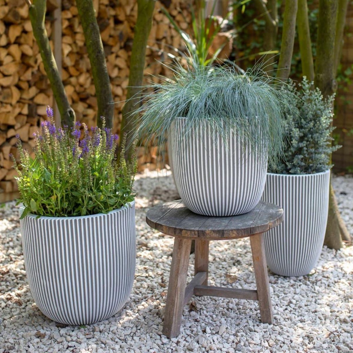 CAPI Capi Vase elegant Groove 34x46 cm ivoire