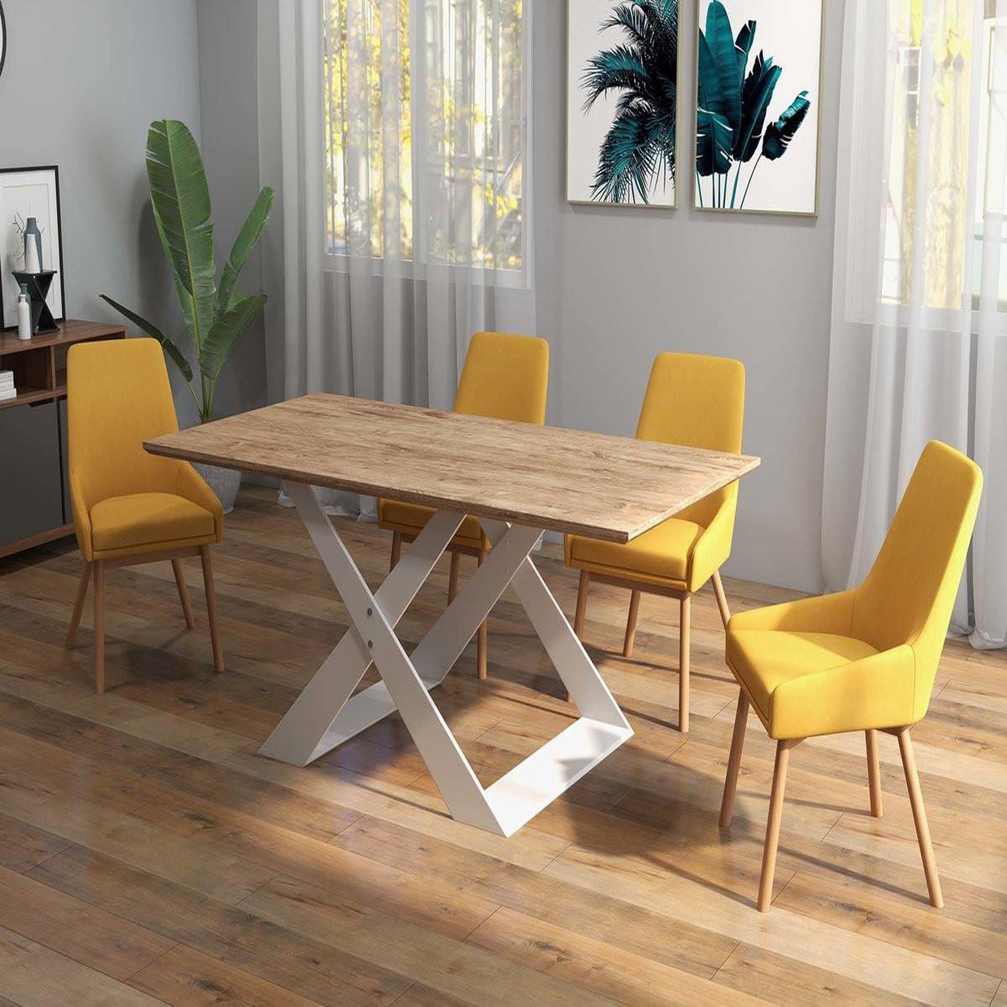 Voir la diapositive 2 : Habitat et Jardin Lot de 2 chaises  Tamiko  - Jaune