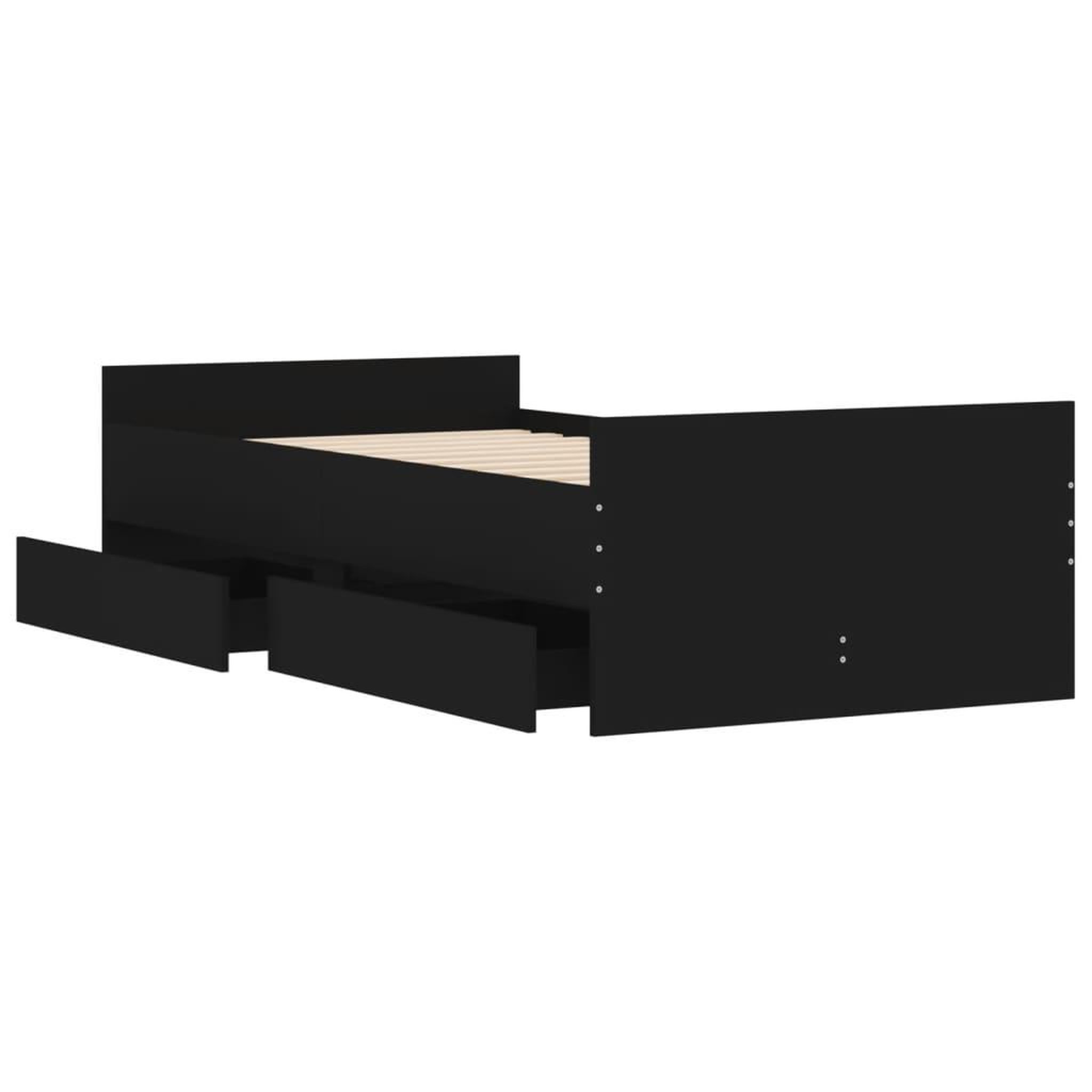 Voir la diapositive 5 : VIDAXL Cadre de lit sans matelas noir 75x190 cm