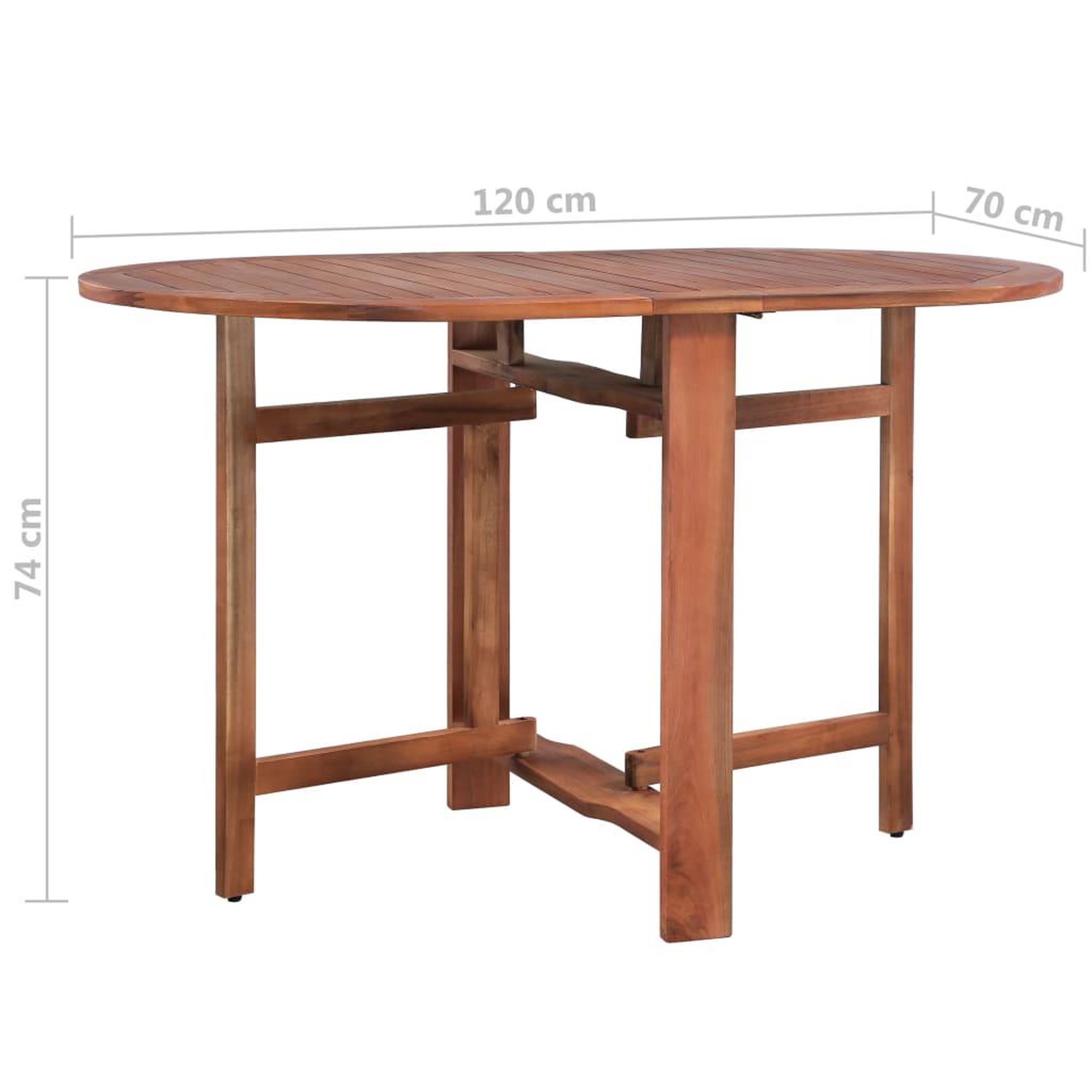 Voir la diapositive 6 : VIDAXL Table de jardin 120x70x74 cm bois d'acacia massif