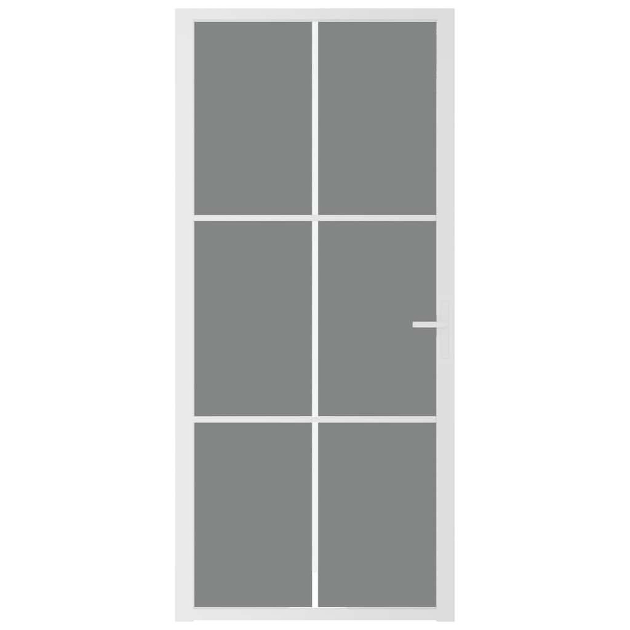Voir la diapositive 4 : VIDAXL Porte interieure 93x201,5 cm Blanc Verre ESG et aluminium